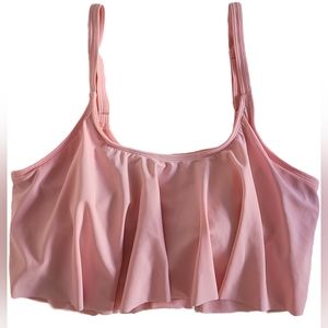 Avid Love Soft Pink Ruffle Flounce Bikiny Swim Top - XL - EUC